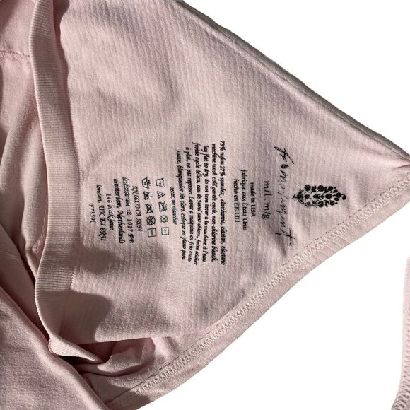 Free People Good Karma Ruched Crop Tank Size M/L Light Pink - Picture 3 of 4